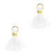 Mini Tassel 1.2cm - Gold-white